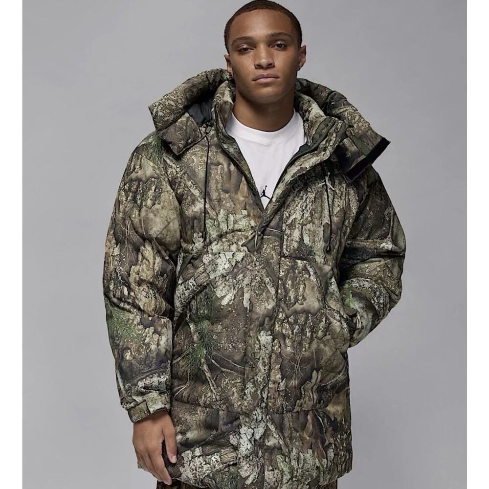 Jordan Flight Nike Therma-Fit Down Parka Real Tree Camo IB4517-222 Mens Size XL